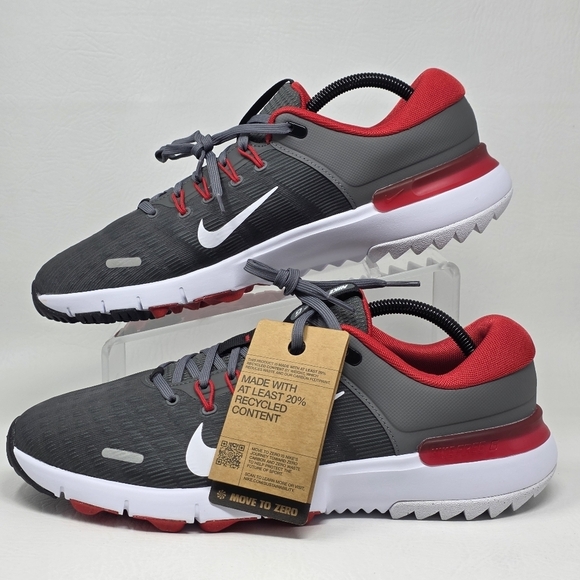 Nike Free G Golf NN Golf Cleats Grey-White-Univ Red Mens Size 11 FN0332-002 New main image 10